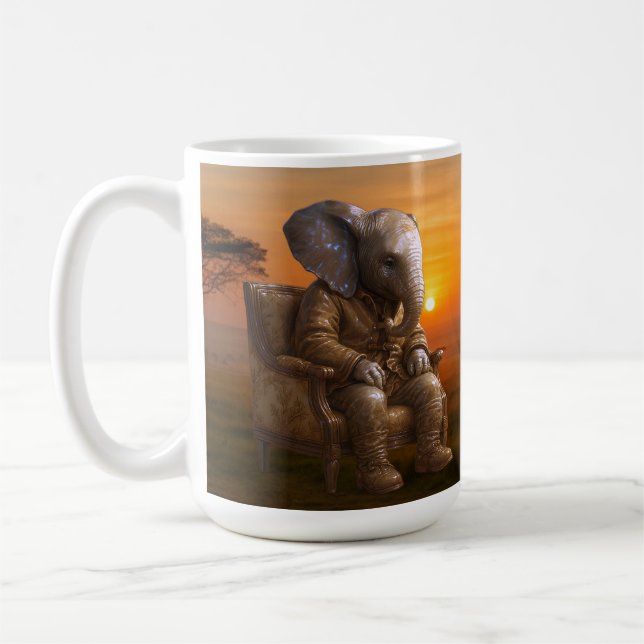 Dapper Elephant Travel Coffee Mug (Left)
