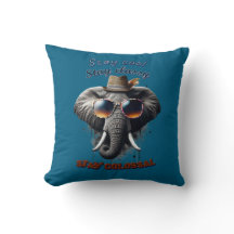 Dapper Elephant: Urban Cool Throw Pillow