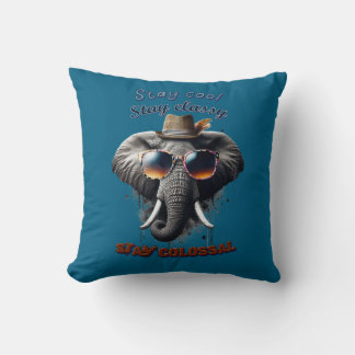 Dapper Elephant: Urban Cool Throw Pillow