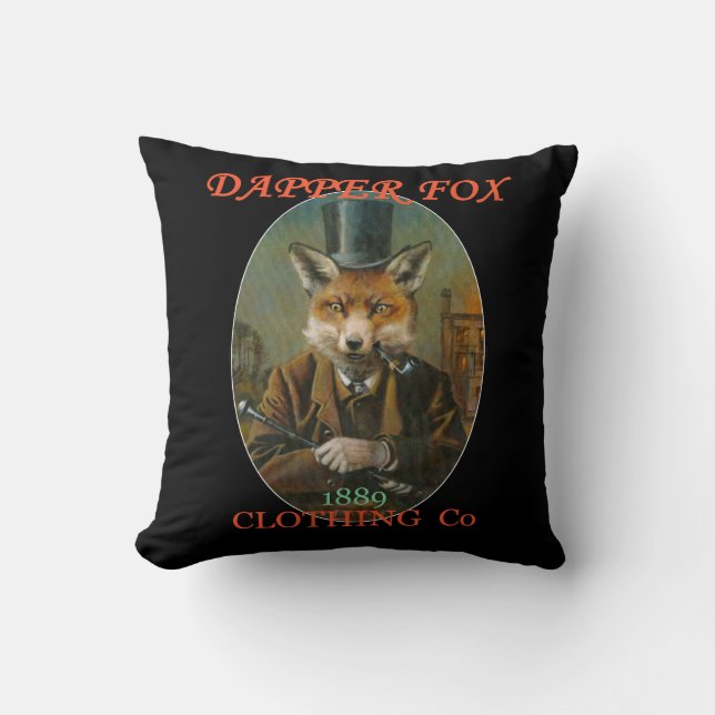 Dapper Fox Throw Cushion (Front)