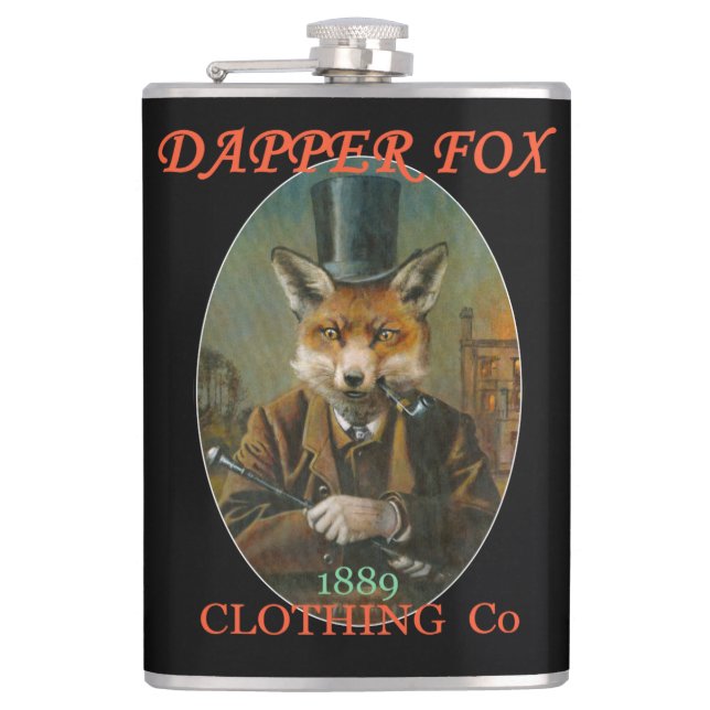 Dapper Fox Vintage Flask (Front)