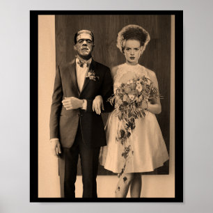 Dapper Frankenstein Wedding Day - Monster Hallowee Poster