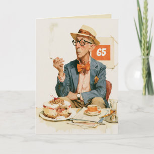 Dapper Gentleman With Coffee and Cake Card