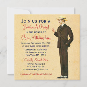 Dapper Gentlemen's Party Invitations