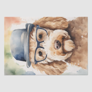 Dapper Golden Doodle in Stylish Attire Tissue Paper
