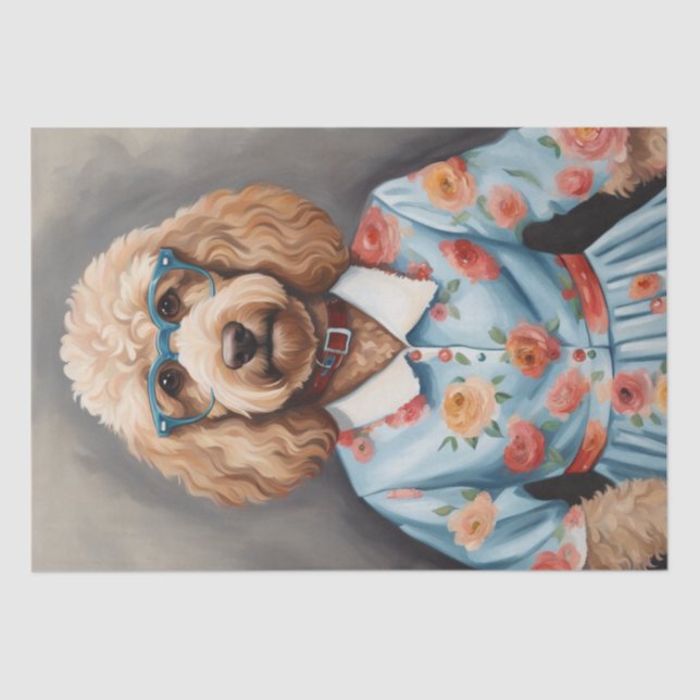 Dapper Golden Doodle in Stylish Attire Tissue Paper (Front)
