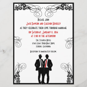 Dapper Grooms Custom Wedding Invitations
