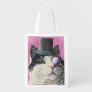 Dapper Kitty Reusable Grocery Bag
