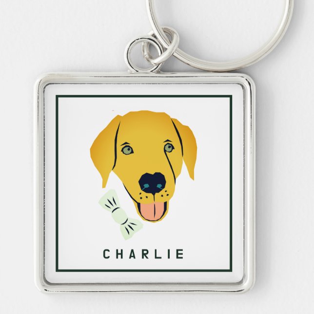 Dapper Labrador Dog Custom Key Ring (Front)