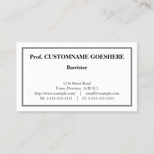 Dapper, Plain & Basic Professional Business Card (Front)