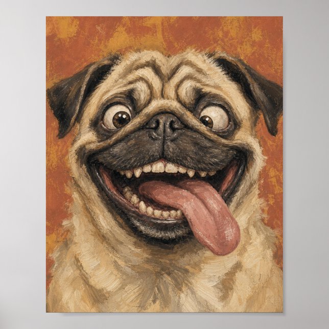 	 Dapper Pug with Glasses and Bowtie Poster (Front)