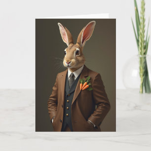Dapper Rabbit Pattern Card