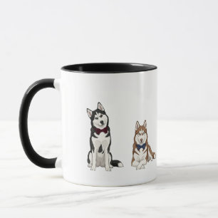 Dapper Siberian Husky Bow Tie Dog Poses Mug
