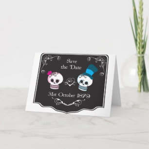 Dapper Skull Wedding Couple Card