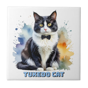 Dapper Tuxedo Cat Tile