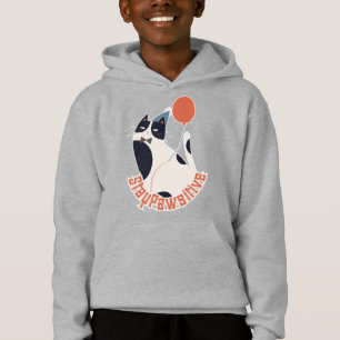 Dapper Tuxedo Cat with Balloon Kids Hoodie