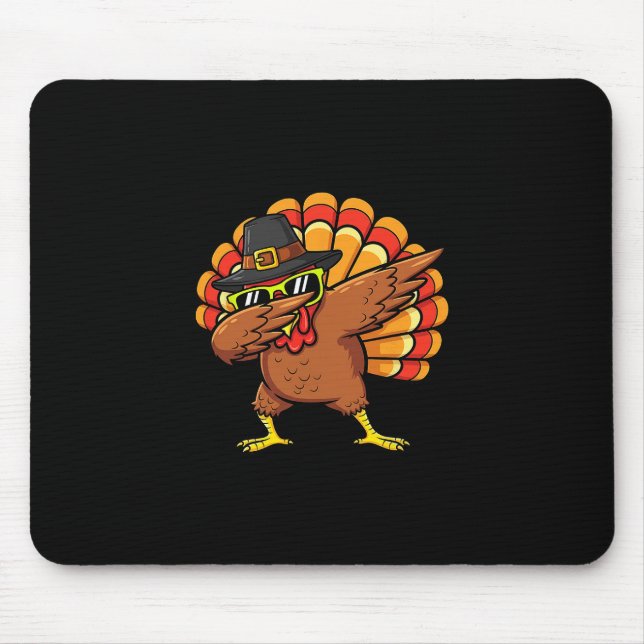 Dapping Turkey Funny Thanksgiving Dinner Turkey Gi Mouse Mat (Front)
