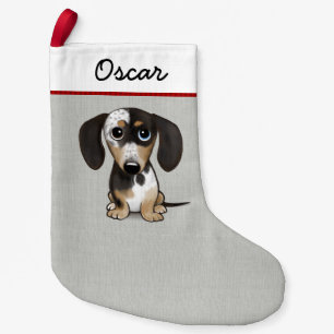 Dapple Dachshund Adorable Dog Personalised Small Christmas Stocking
