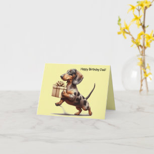 Dapple Dachshund Birthday  Card