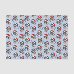Dapple Dachshund Christmas Custom Name Cute Dog Tissue Paper