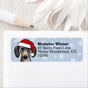 Dapple Dachshund Christmas Dog Return Address