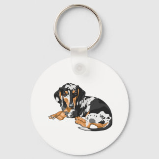 Dapple Dachshund Keyring