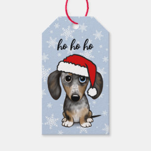 Dapple Dachshund Santa Cute Wiener Dog Christmas Gift Tags