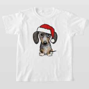 Dapple Dachshund Santa Wiener Dog Christmas T-Shirt