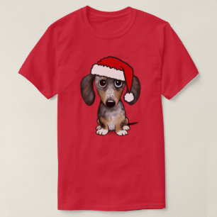 Dapple Dachshund Santa Wiener Dog Christmas T-Shirt