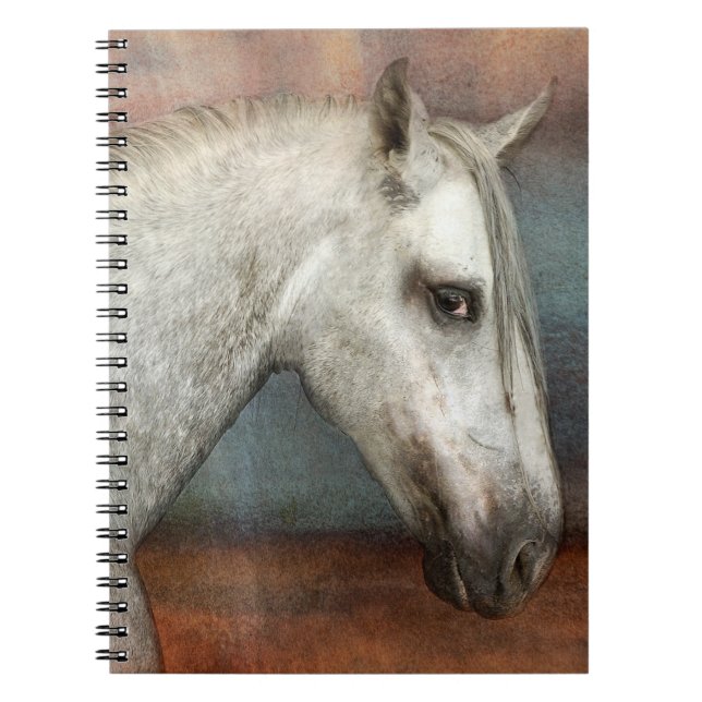 Dapple Grey Andalusian Horse Portrait Notebook (Front)