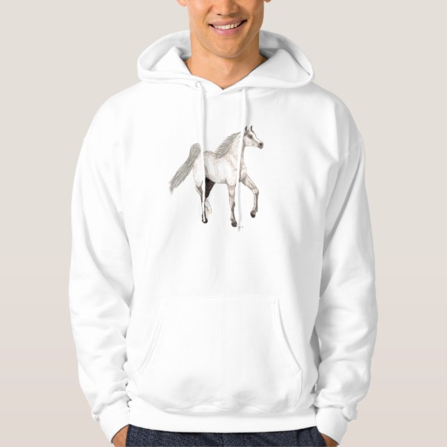 Dapple Grey Arabian Horse Hoodie (Front)