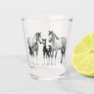 Dapple Grey Pinto Paint Quarter Horses Shot Glass