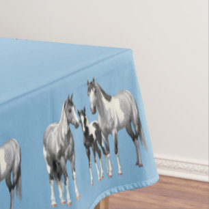 Dapple Grey Pinto Paint Quarter Horses Tablecloth