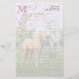 Dapple Grey Quarter Horse Mare Palomino Foal Stationery