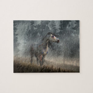 Dapple Grey War Horse Jigsaw Puzzle