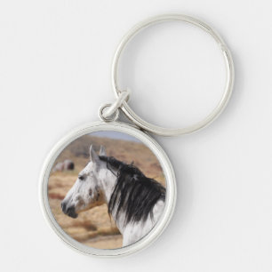 Dapple Grey Wild Horse on Utah Range Key Ring