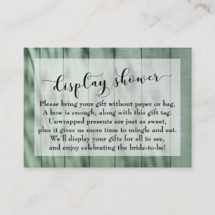 Dappled Green Wood No Wrap Bridal Shower Card