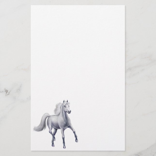 Dappled Grey Arabian Horse Stationery (Front)