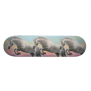 Dappled Grey Horse Jumping Skateboard