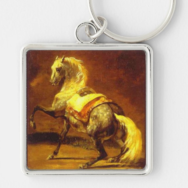 DAPPLED GREY HORSE KEY RING (Front)