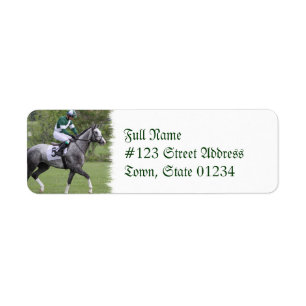 Dappled Grey Race Horse Mailing Label