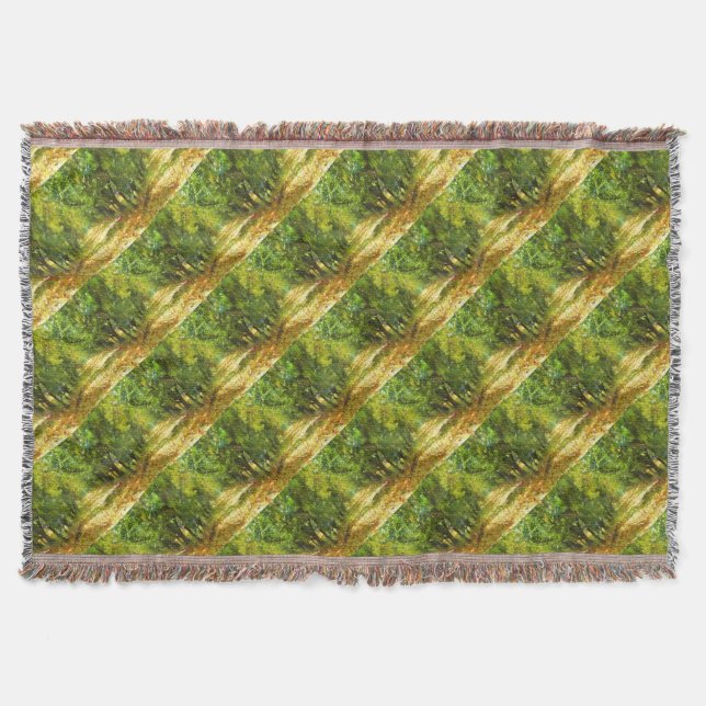 Dappled Light of Day Dreams Tree Avenue Art Throw Blanket (Front)