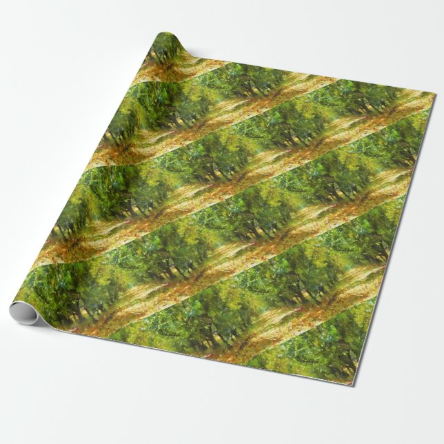 Dappled Light of Day Dreams Tree Avenue Art Wrapping Paper (Unrolled)
