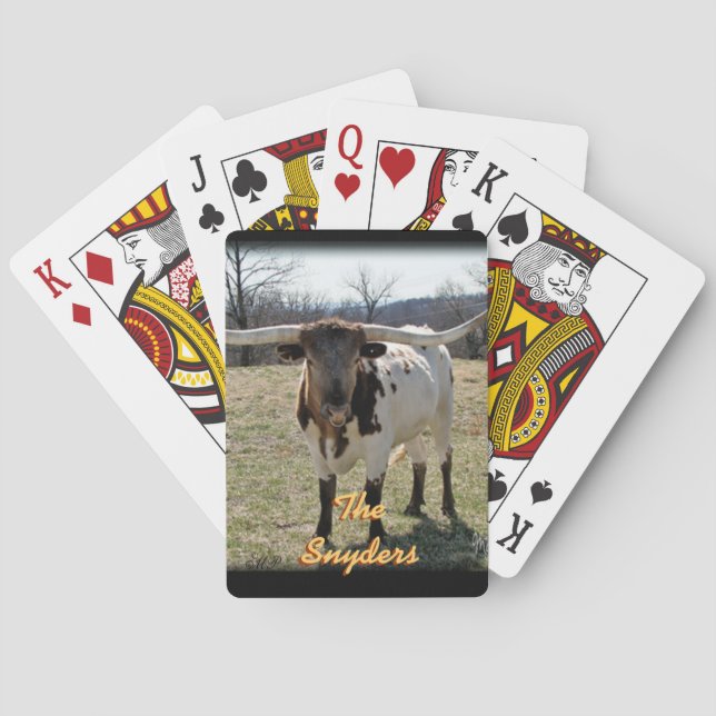 Dappled Longhorn Playing Cards - personalize (Back)