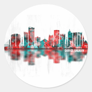 Dar es Salaam Tanzania Skyline Classic Round Sticker