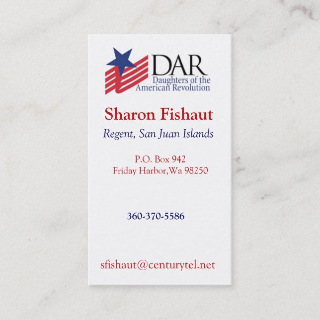 DAR for Mum 2 Business Card (Front)