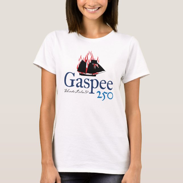 DAR Gaspee250 Rustic Logo (on White) T-Shirt (Front)