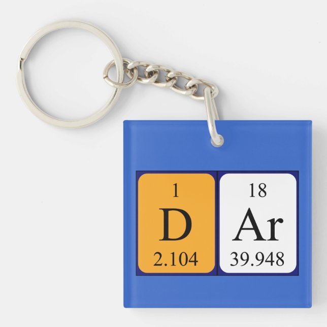 Dar periodic table name keyring (Front)