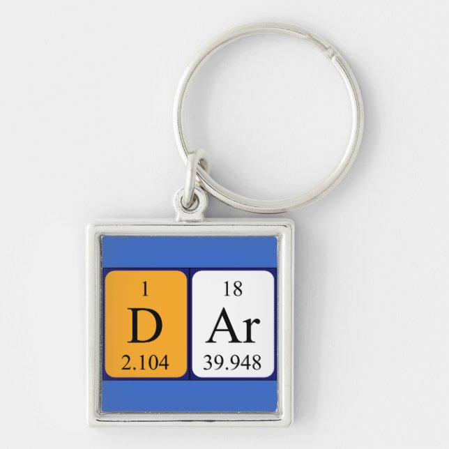 Dar periodic table name keyring (Front)