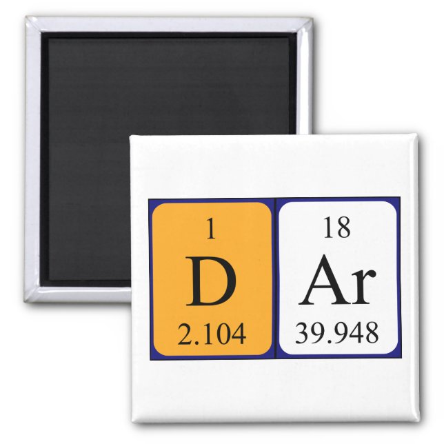 Dar periodic table name magnet (Front)